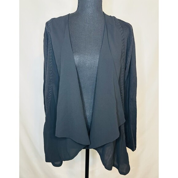 Soft Surroundings Black Open Front Cardigan Cotton Blend Women's MEDIUM - Picture 1 of 12